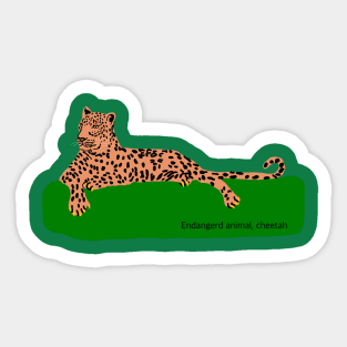 African cheetah, endangered animal in the world Sticker